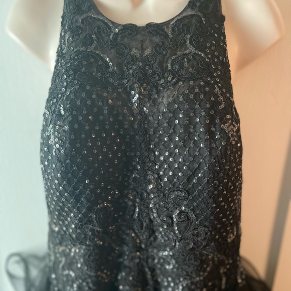 Women’s Formal short black ball gown lace tulle Sz 12 prom cocktail dress - Picture 2 of 7